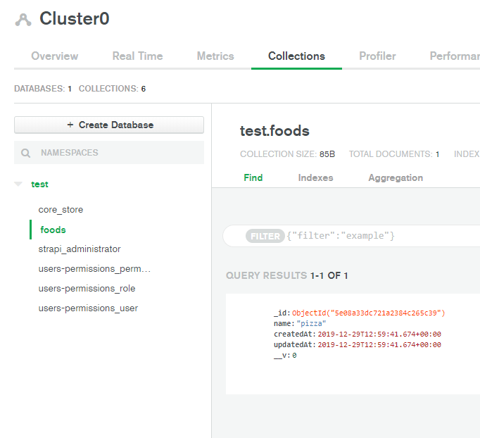 A Mongo Atlas Cluster configured and working as expected